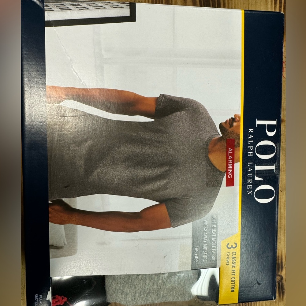 Polo Ralph Lauren 3 Pack Shirts Large Classic Fit Cotton Crew Neck Undershirts